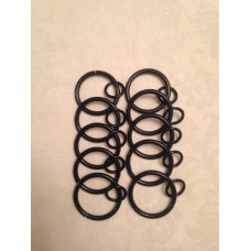 Black Powdercoated Wrought Iron Metal Curtain Rings 40mm OD 32mm ID 